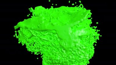 Siyah arkaplanda sıvının 3d canlandırması