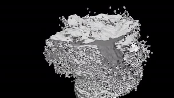 Animazione 3d di liquido su sfondo nero — Video Stock