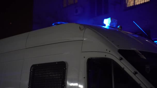 Polizei signalisiert Lichter am Auto — Stockvideo
