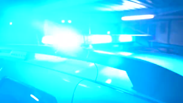 Полицейские сигнальные огни на машине — стоковое видео