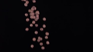 Buğday taneleri siyaha düşüyor. Yavaş çekim 500 fps