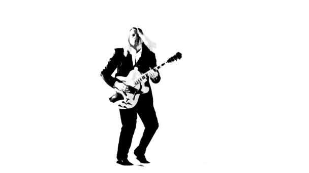 Der Musiker spielt Gitarre — Stockvideo