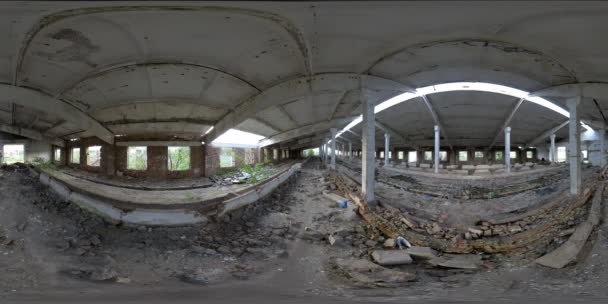 5K 360 VR Ruïnes van een oude verlaten veehouderij — Stockvideo
