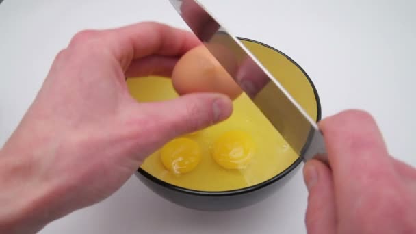 鸡鸡蛋打破 — 图库视频影像