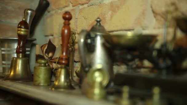 Antiques. Manual Movie — Stock Video