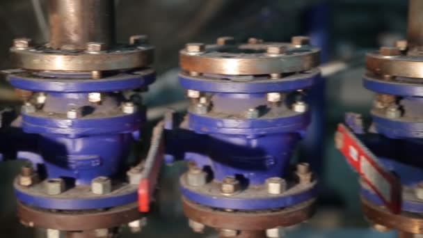 The System Pipe With Valves in Manufacturing — Stock Video