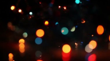 Noel ışıkları. Bokeh bulanıklaştırır