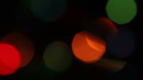 Weihnachtsbeleuchtung. verschwommenes Bokeh — Stockvideo