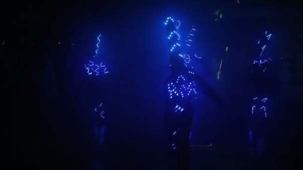 Licht geleid Toon op de Laser Show — Stockvideo