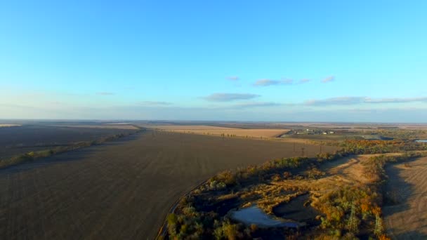 Volando sobre el río seco — Vídeos de Stock