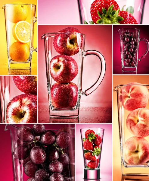 Conceito de suco de fruta mosaico — Fotografia de Stock