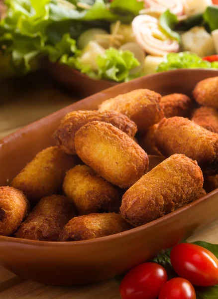 Bacalhau fritter close up — Stock Photo, Image