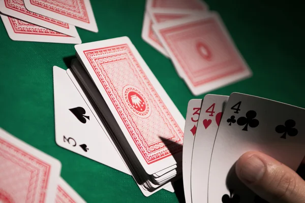 Man's hand with cards — Stock Photo, Image