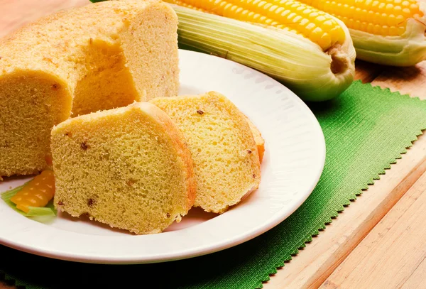 Traditional brazilian Fuba cake — Stock Photo, Image