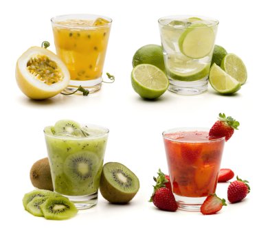Mojito drinks with fruits clipart