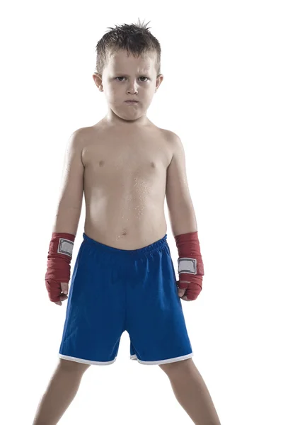 Boxer enfant en short et bandages — Photo