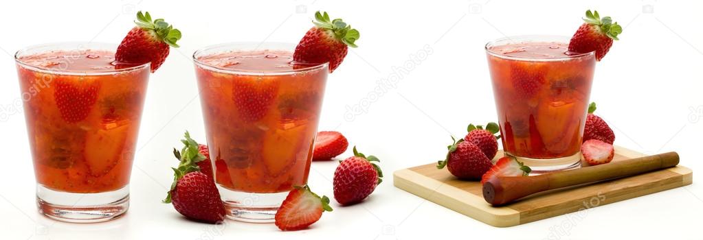 Fresh strawberry drink Mojito