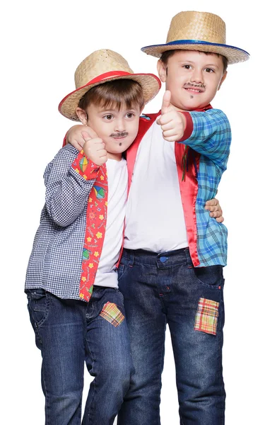 Boys showing thumbs up — Stock Photo, Image