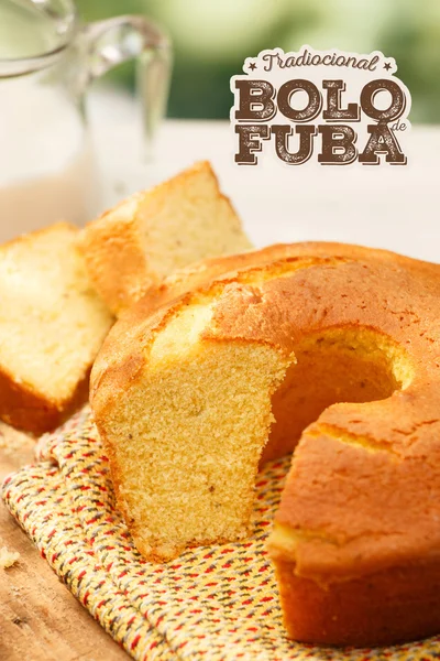 Bolo Fuba brasileiro tradicional — Fotografia de Stock