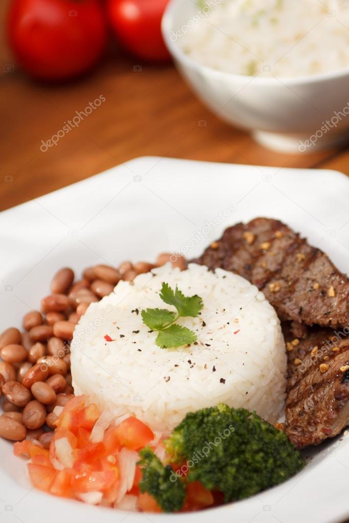 beef, rice and beans