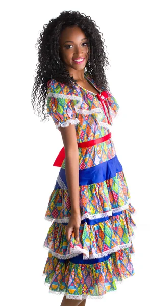 Menina vestida com traje tradicional brasileiro — Fotografia de Stock