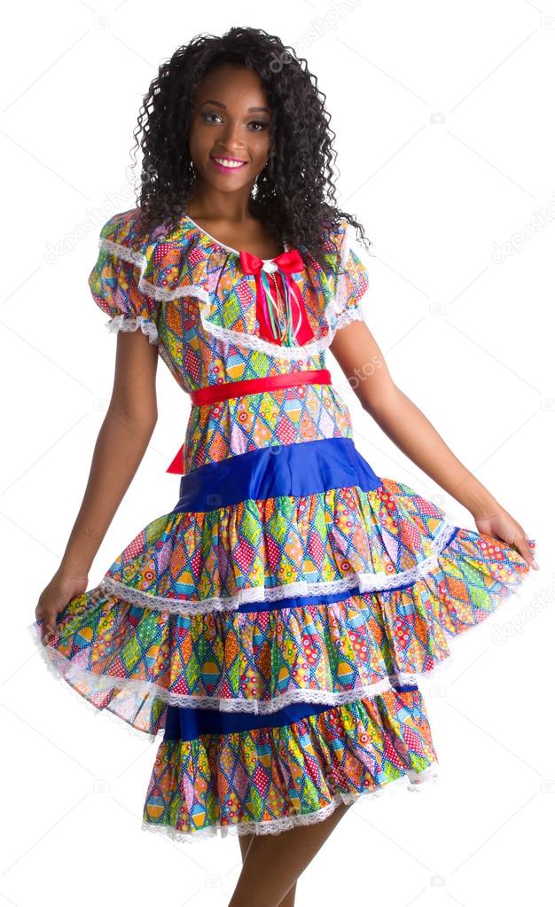 Girl dressed in traditional Brazilian costume