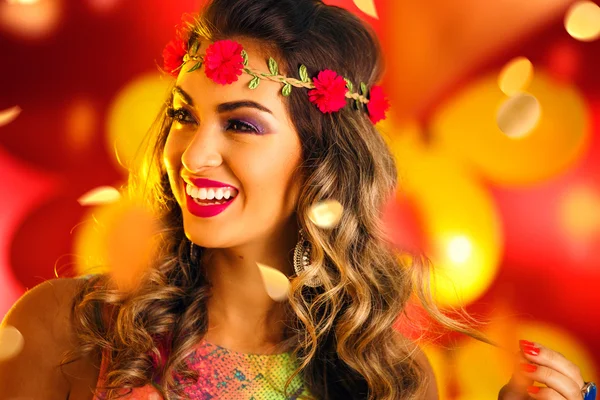 Mujer vestida para la noche de carnaval — Foto de Stock