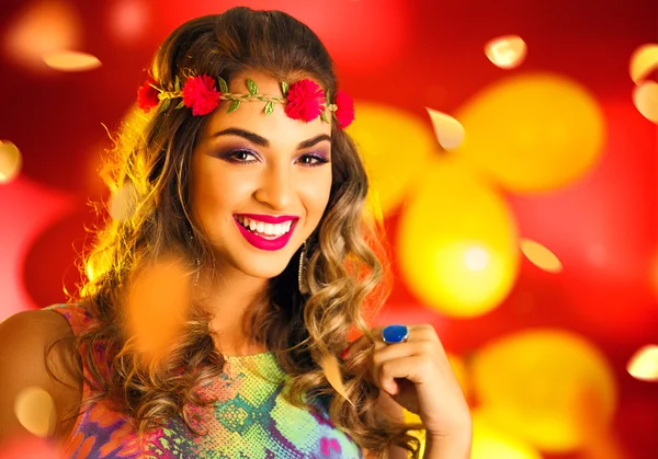 Mujer vestida para la noche de carnaval — Foto de Stock