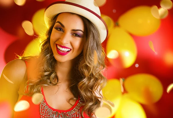 Mujer vestida para la noche de carnaval — Foto de Stock