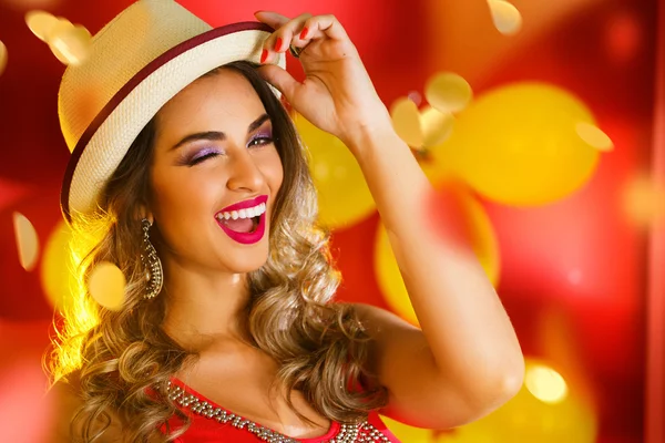 Woman dressed for carnival night — Stock Photo, Image