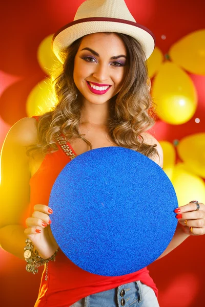 Woman dressed for carnival night — Stock Photo, Image