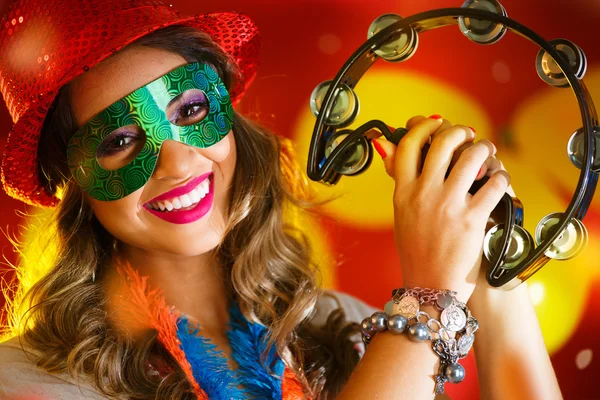 Mulher vestida para noite de carnaval — Fotografia de Stock