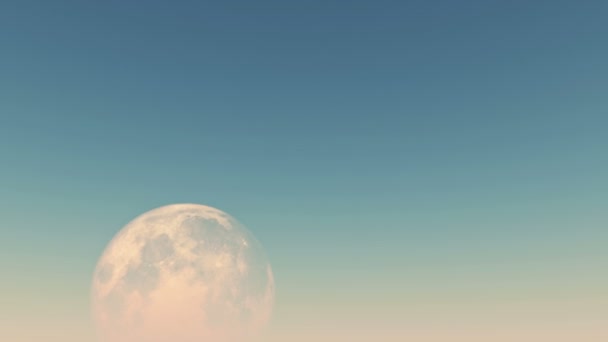 4k pleine lune en mouvement, laps de temps avec zoom dans le ciel bleu . — Video