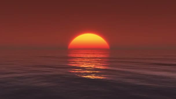 4k Big Sun Rise Over Ocean, Caduta del tempo all'alba . — Video Stock