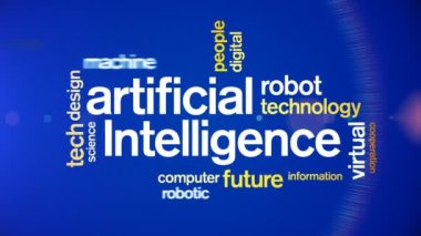 4k Yapay Zeka Canlandırılmış Etiket AI Kelime Bulutu, Metin Tasarım Canlandırması.