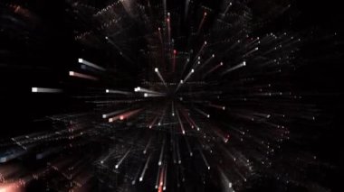 4k Büyük Veri Canlandırılmış Etiket Kelime Bulutu, Matrix ikili bilgisayar kod animasyonu.