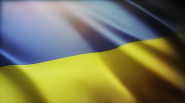 4k Ukrayna Ulusal bayrağı Ukraynalıların sorunsuz arka planında kırışıyor.