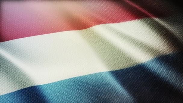 4k Lussemburgo Bandiera nazionale rughe vento in loop senza soluzione di continuità sfondo. — Video Stock