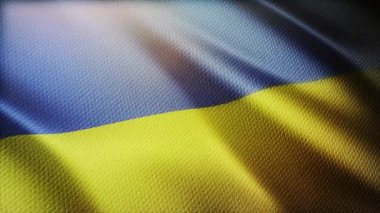 4k Ukrayna Ulusal bayrağı Ukraynalıların sorunsuz arka planında kırışıyor.