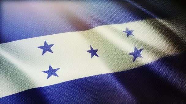 4k Honduras Narodowa flaga zmarszczki wiatr w Hondurasie bezszwowe tło pętli. — Wideo stockowe