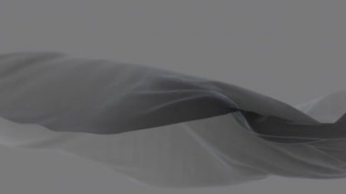 4k Gri dalgalı ipek kumaş rüzgarda, kusursuz dalgalanan bayrak bez döngü arka plan.