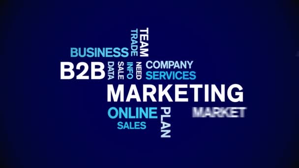 B2B Marketing Animated Tag Word Cloud, Tekst Ontwerp Animatie naadloze lus. — Stockvideo