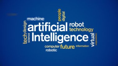 4k Yapay Zeka Canlandırılmış Etiket AI Kelime Bulutu, Metin Tasarım Canlandırması.