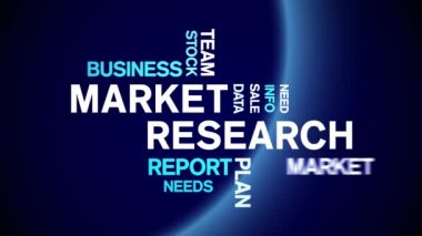 4k Pazar Araştırması Animasyon Sözcük Bulutu, Metin Tasarım Animasyonsuz Döngü.