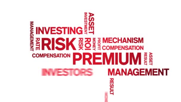 4k Risk Premium Animasyon Etiket Kelime Bulutu, Metin Tasarım Animasyonsuz döngü. — Stok video