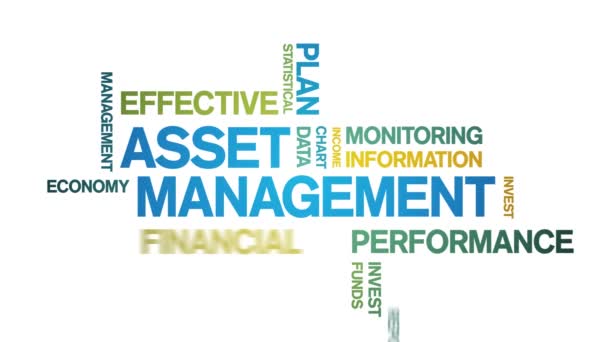 4k Asset Management Animated Tag Word Cloud, Conception de texte Animation boucle transparente — Video