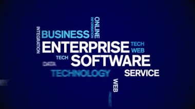 4k Enterprise Yazılım Animasyon Sözcük Bulutu, Metin Canlandırması kusursuz döngü.