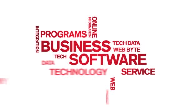 4k Business Software animato Tag Word Cloud, Text Animation loop senza soluzione di continuità. — Video Stock