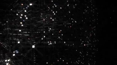 4k yapay zeka bulutu, tasarım animasyonu, ikili bilgisayar kodu.