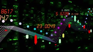 4K finansal ve hisse senedi grafiği, Business Data trend hud grafiği, akan numara.